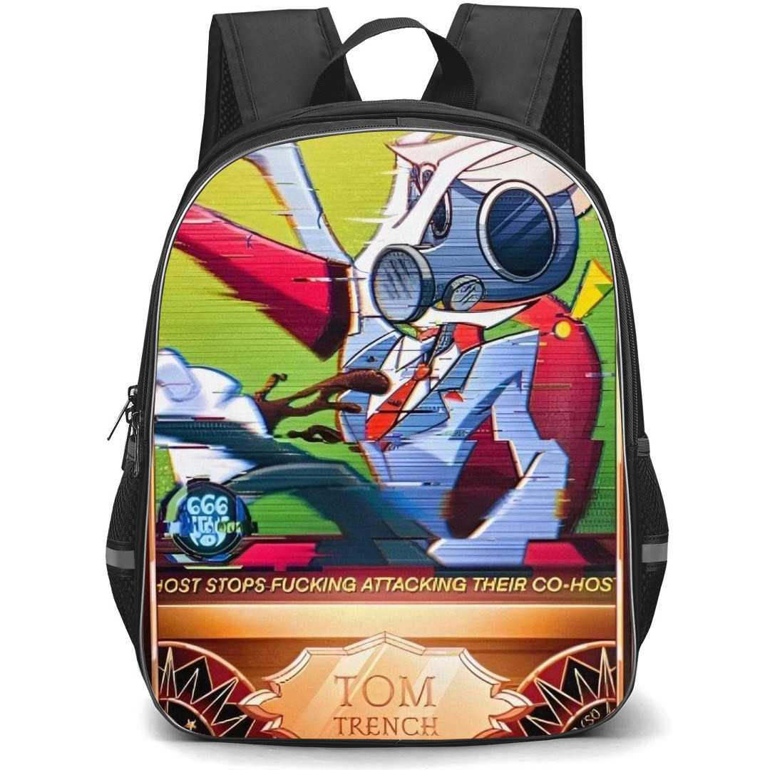 Hazbin Hotel Tom Trench Backpack StudentPack - Tom Trench Trading Card Sticker