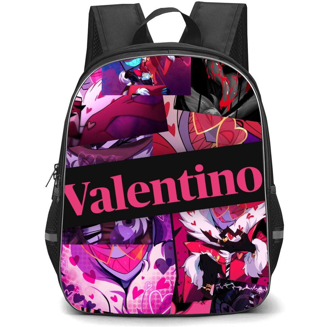 Hazbin Hotel Valentino Backpack StudentPack - Valentino Collage Poster