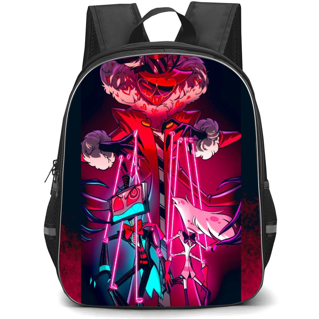 Hazbin Hotel Valentino Backpack StudentPack - Valentino Happy Valentinos Day Illustration Art Poster