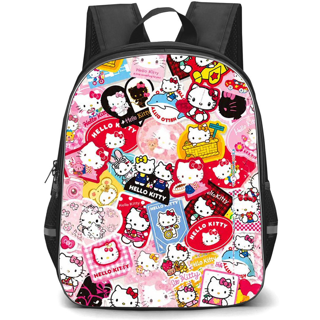 Hello Kitty Backpack School Bag StudentPack - Hello Kitty Sticker Collage Poster