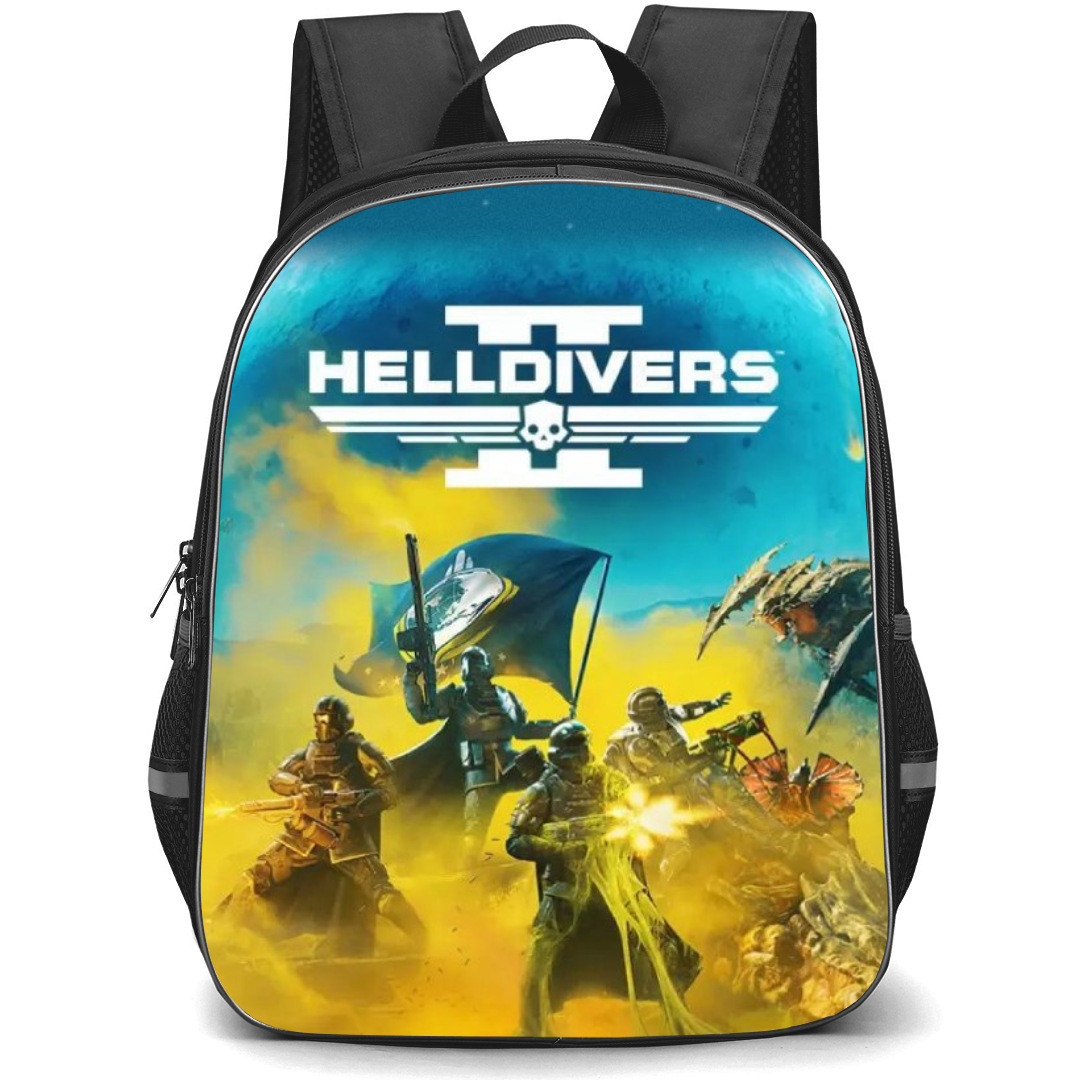 Helldivers 3 Backpack StudentPack - Characters Fighting Series Poster