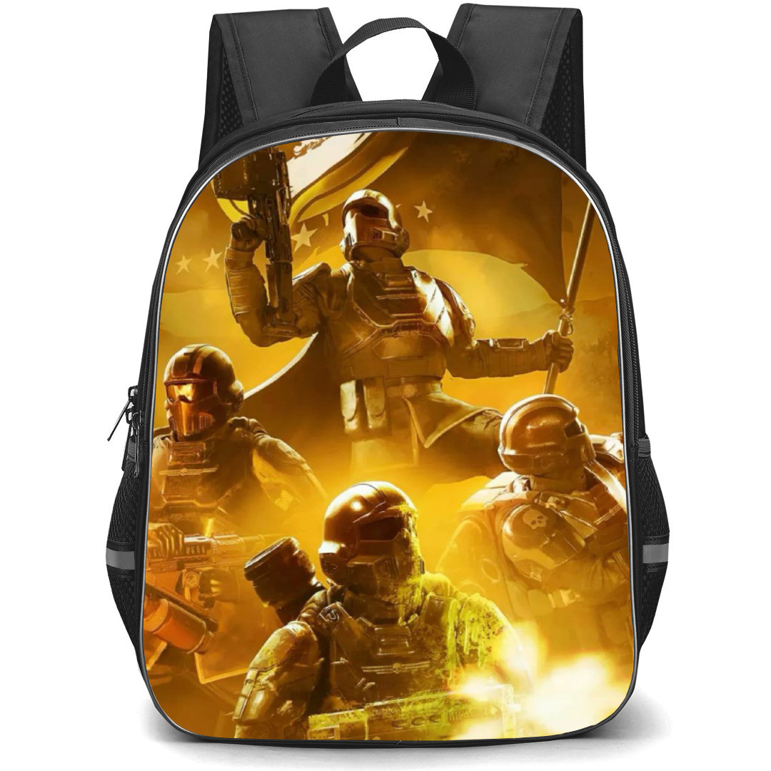 Helldivers 5 Backpack StudentPack - Characters In War Flag Poster