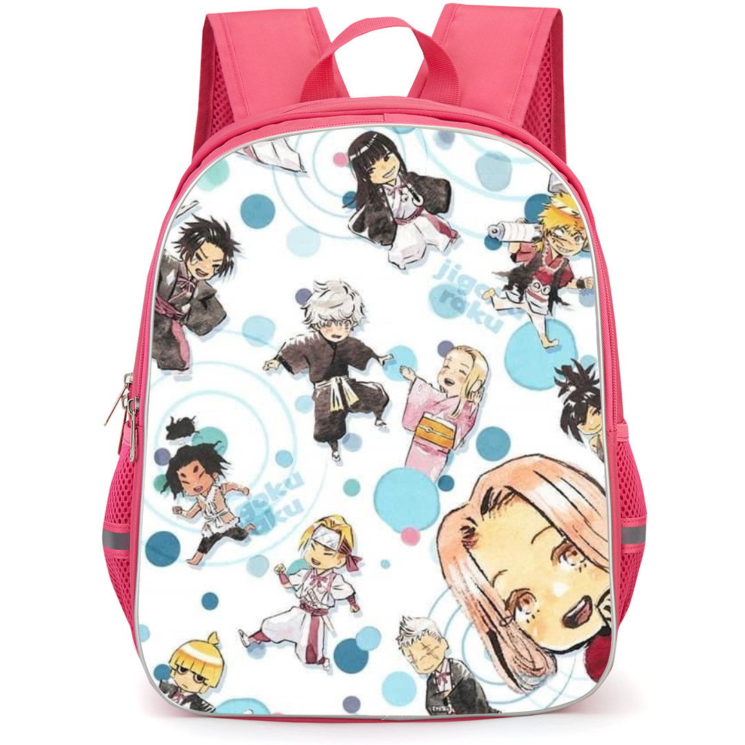 Hells Paradise Jigokuraku Backpack StudentPack - Hells Paradise Jigokuraku Characters Pattern Art On White Background