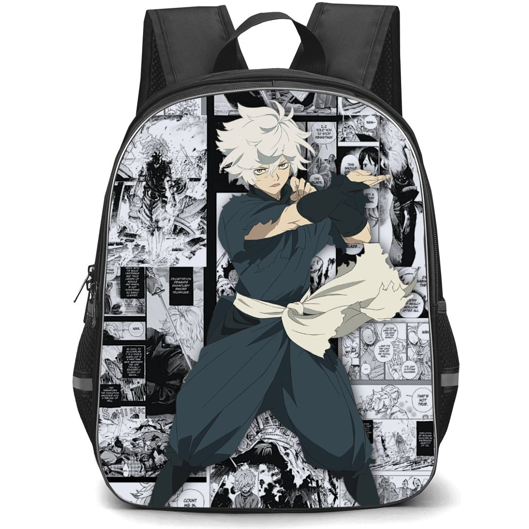 Hells Paradise Jigokuraku Gabimaru Backpack StudentPack - Gabimaru Standing On Grayscale Comicbook Background