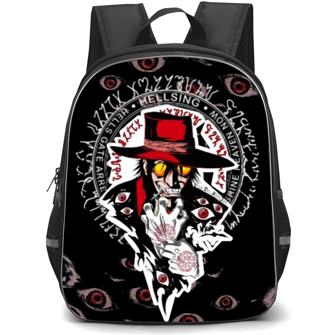 Hellsing Alucard Backpack StudentPack - Alucard Illustration Art On Grayscale Comic Background