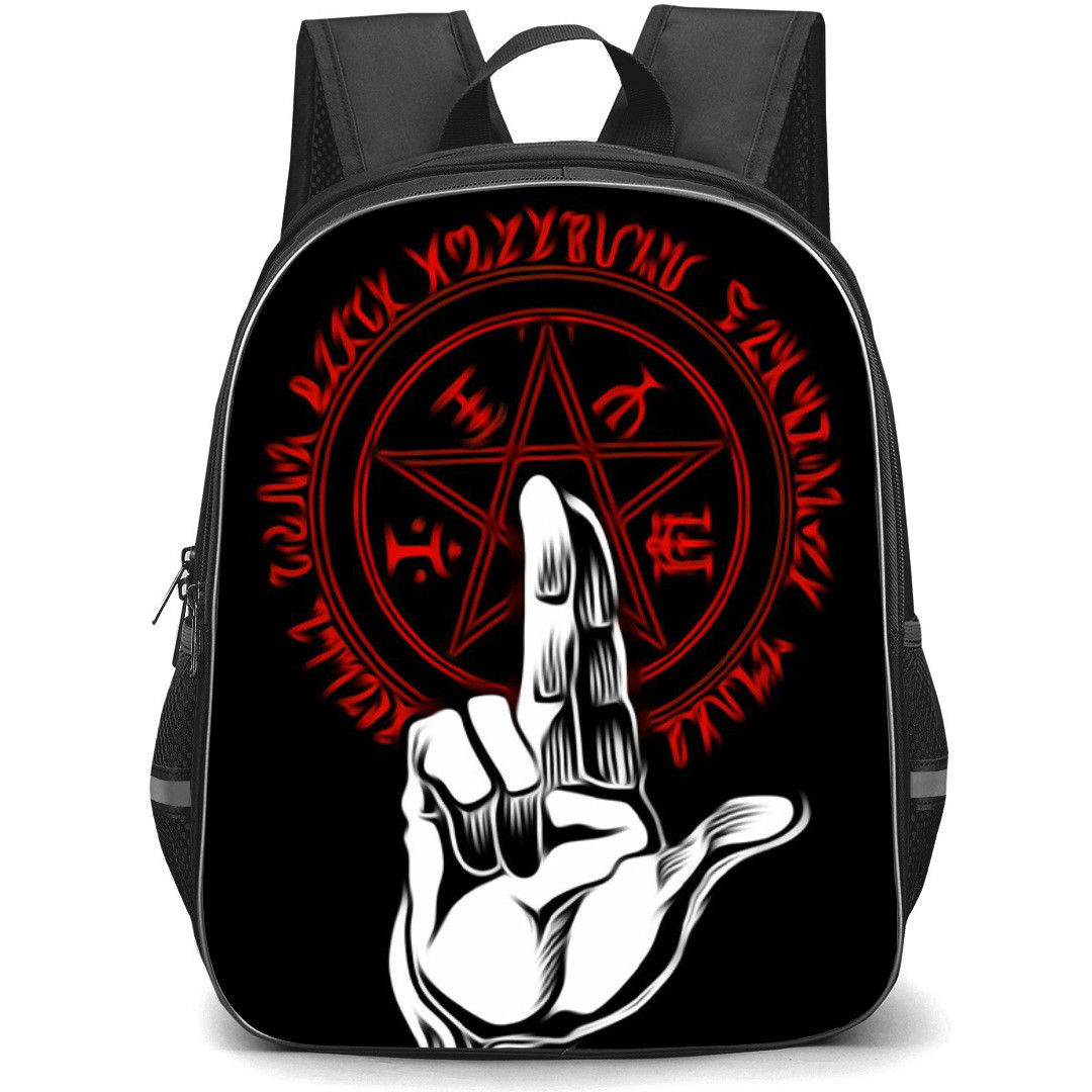 Hellsing Backpack StudentPack - Hellsing Logo Illustration On Black Background Square Sticker