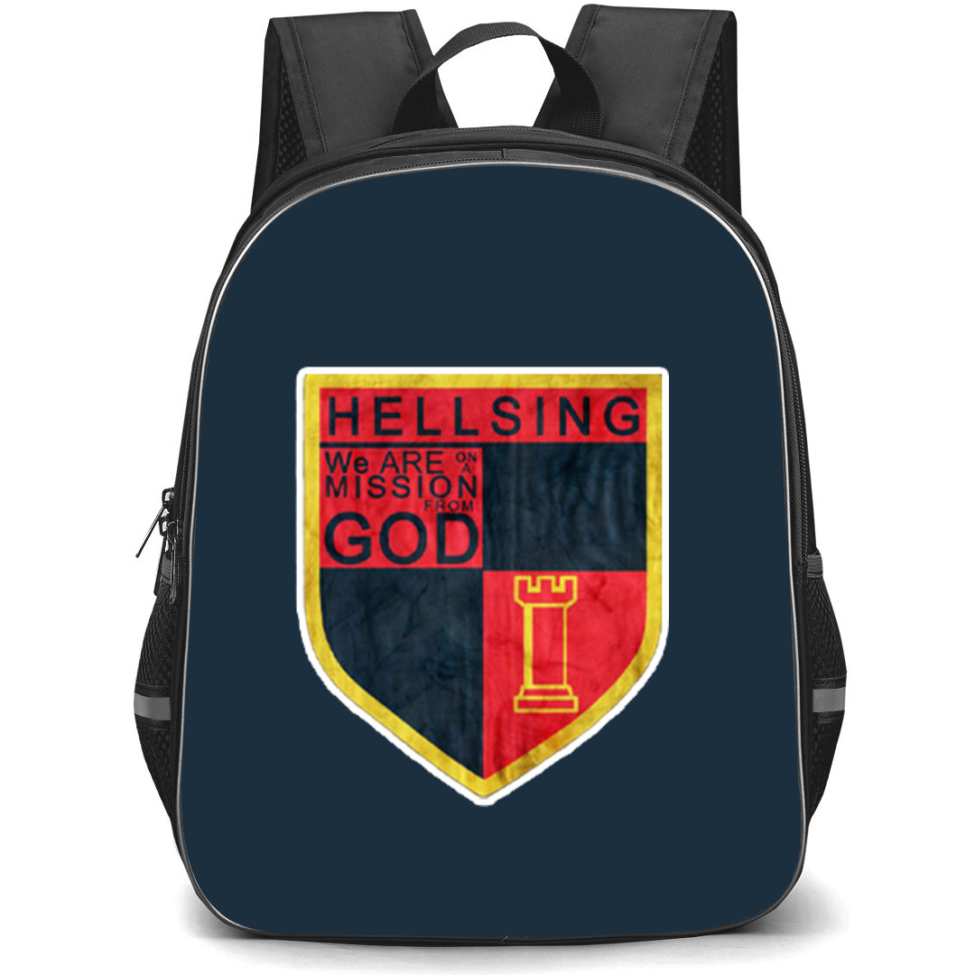 Hellsing Backpack StudentPack - Hellsing Symbol On Red Background