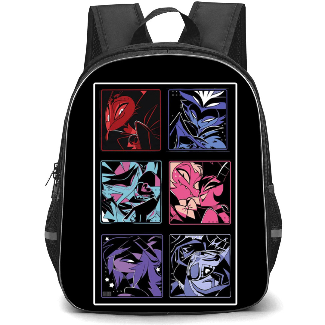 Helluva Boss Backpack StudentPack - Helluva Boss Characters Portrait Art On Dark Background Sticker