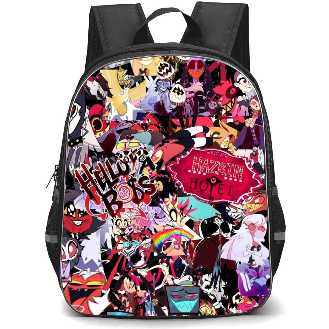 Helluva Boss Backpack StudentPack - Helluva Boss Hazbin Hotel Collage Poster
