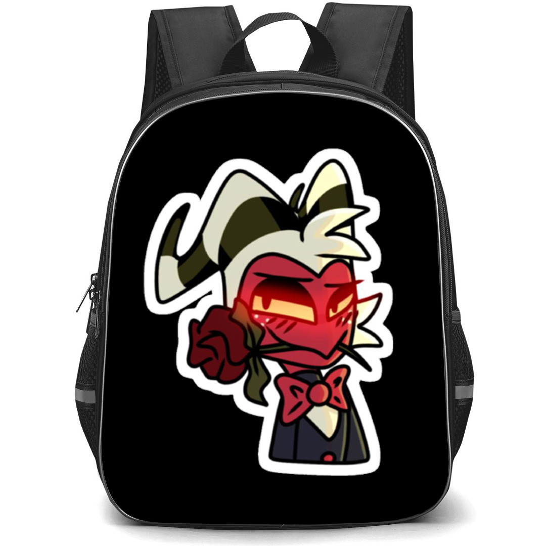 Helluva Boss Moxxie Backpack School Bag StudentPack - Moxie Biting Flower Portrait Sticker