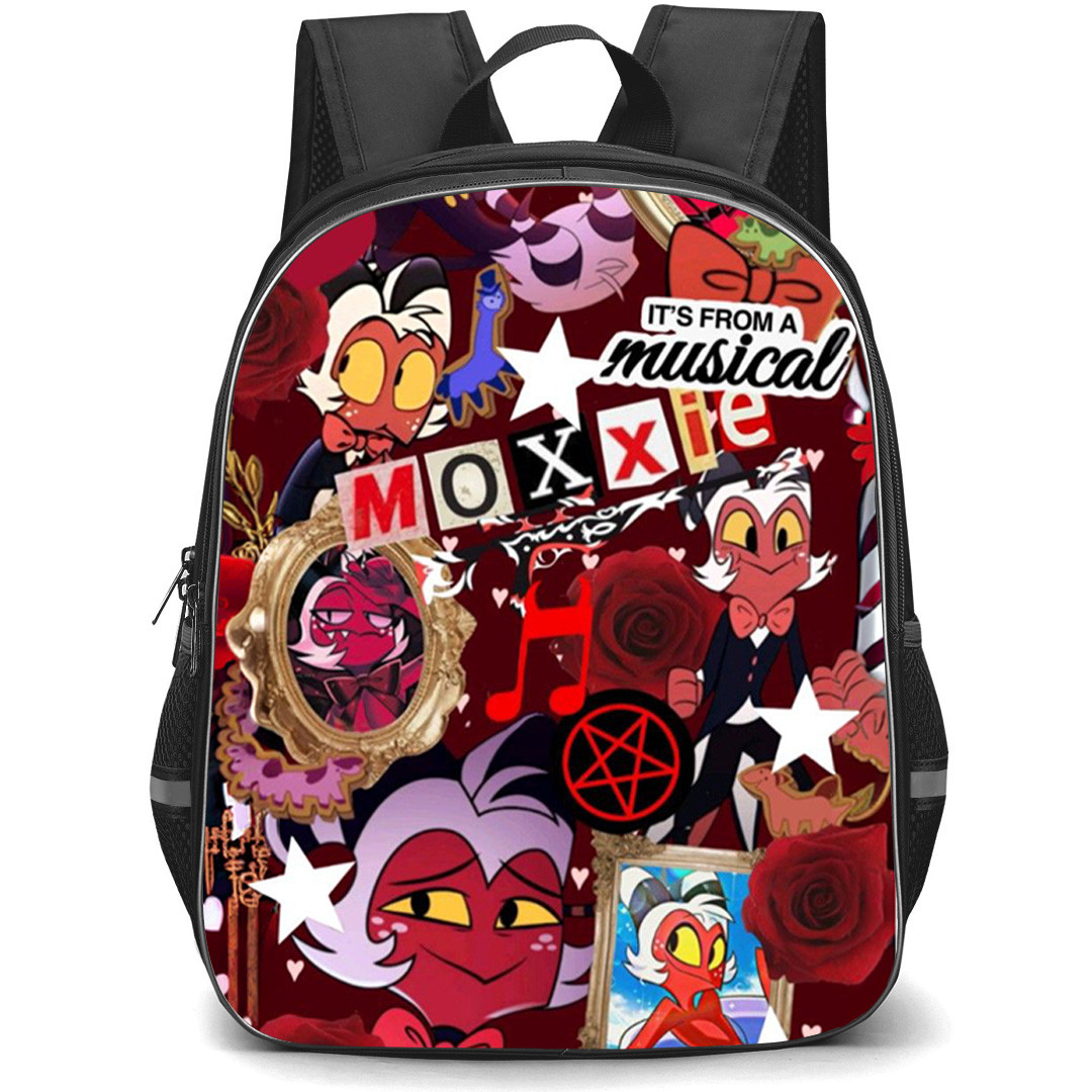 Helluva Boss Moxxie Backpack School Bag StudentPack - Moxie Its From A Musical Collage Poster