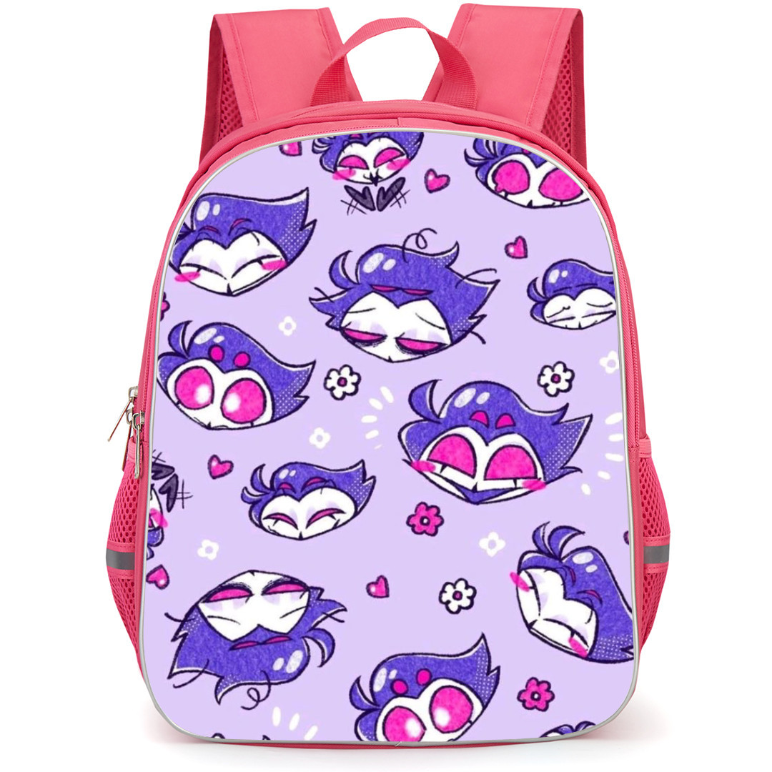 Helluva Boss Backpack StudentPack - Helluva Boss Pattern Art On Purple Background