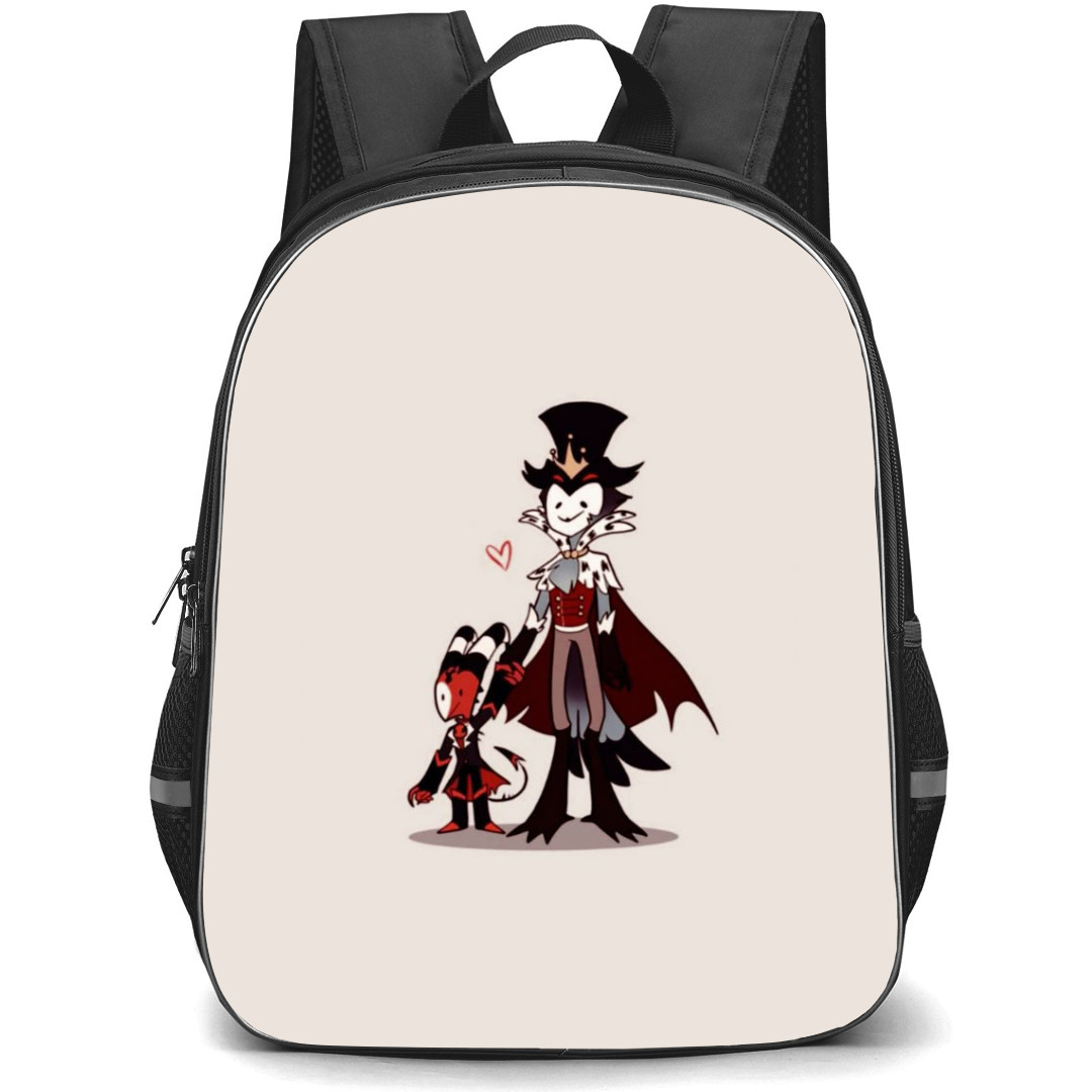 Helluva Boss Backpack StudentPack - Helluva Boss Stolas And Blitzo On Beige Background