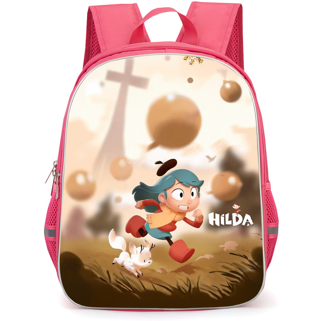 Hilda Backpack School Bag StudentPack - Twig And Hilda Running 3d Art Series Poster