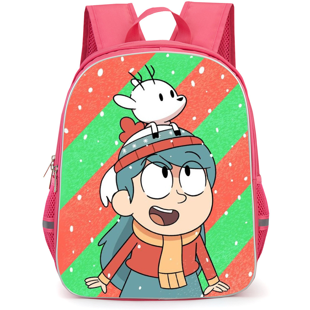 Hilda Backpack School Bag StudentPack - Twig And Hilda Smiling Snow Portrait In Stripe Background