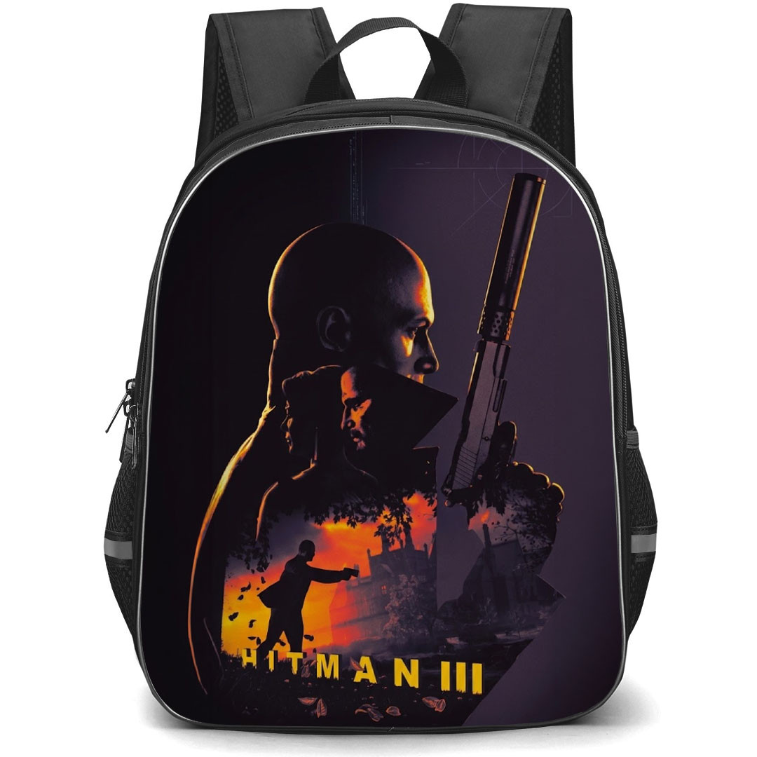 Hitman Backpack School Bag StudentPack - Hitman 3 Silhouette Game Cover Art