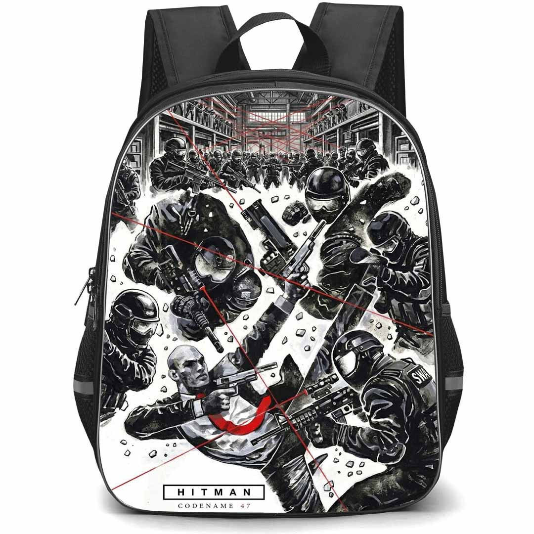 Hitman Backpack School Bag StudentPack - Hitman Codename 47 Sketch Art Poster