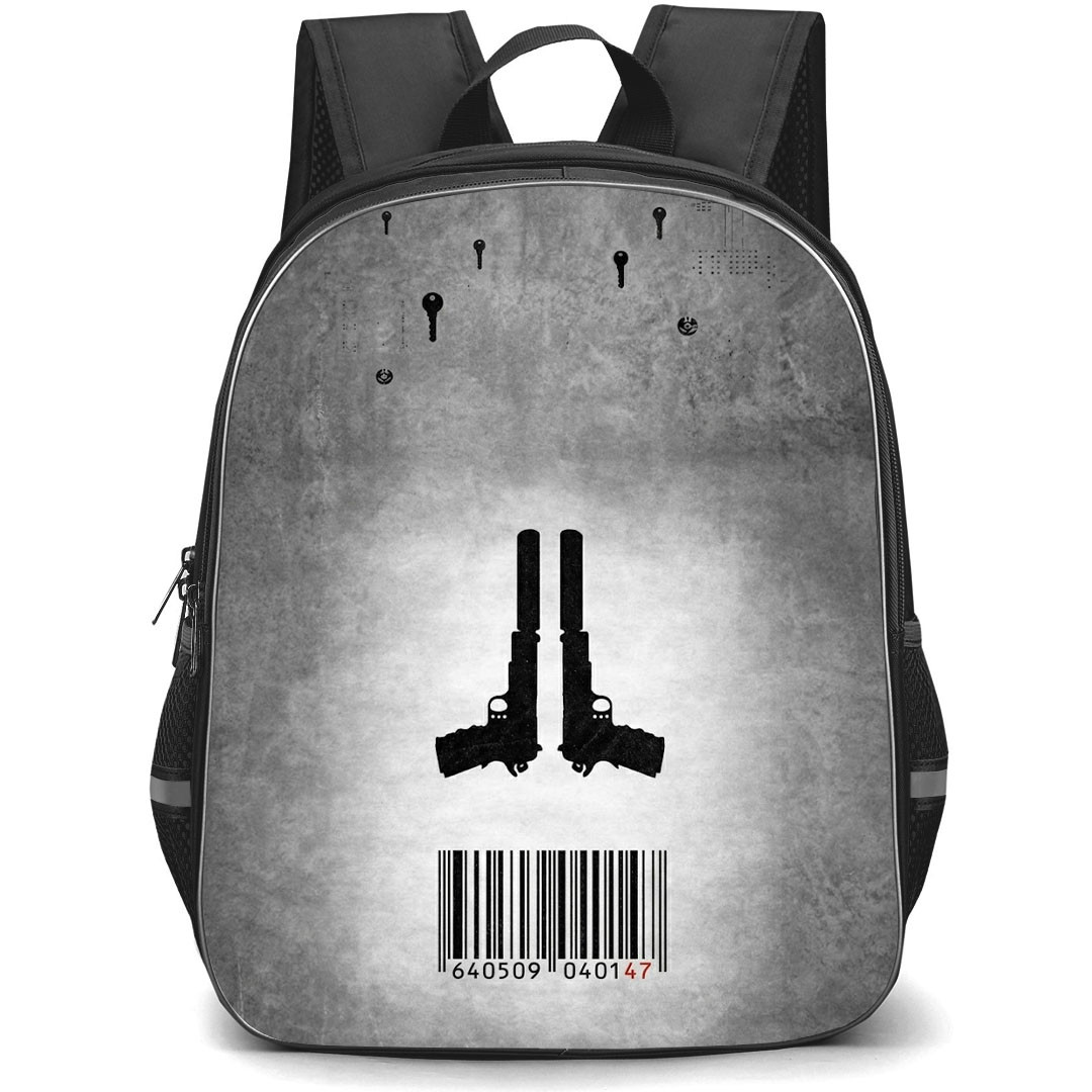 Hitman Backpack School Bag StudentPack - Hitman Dual Pistol Bar Code Poster