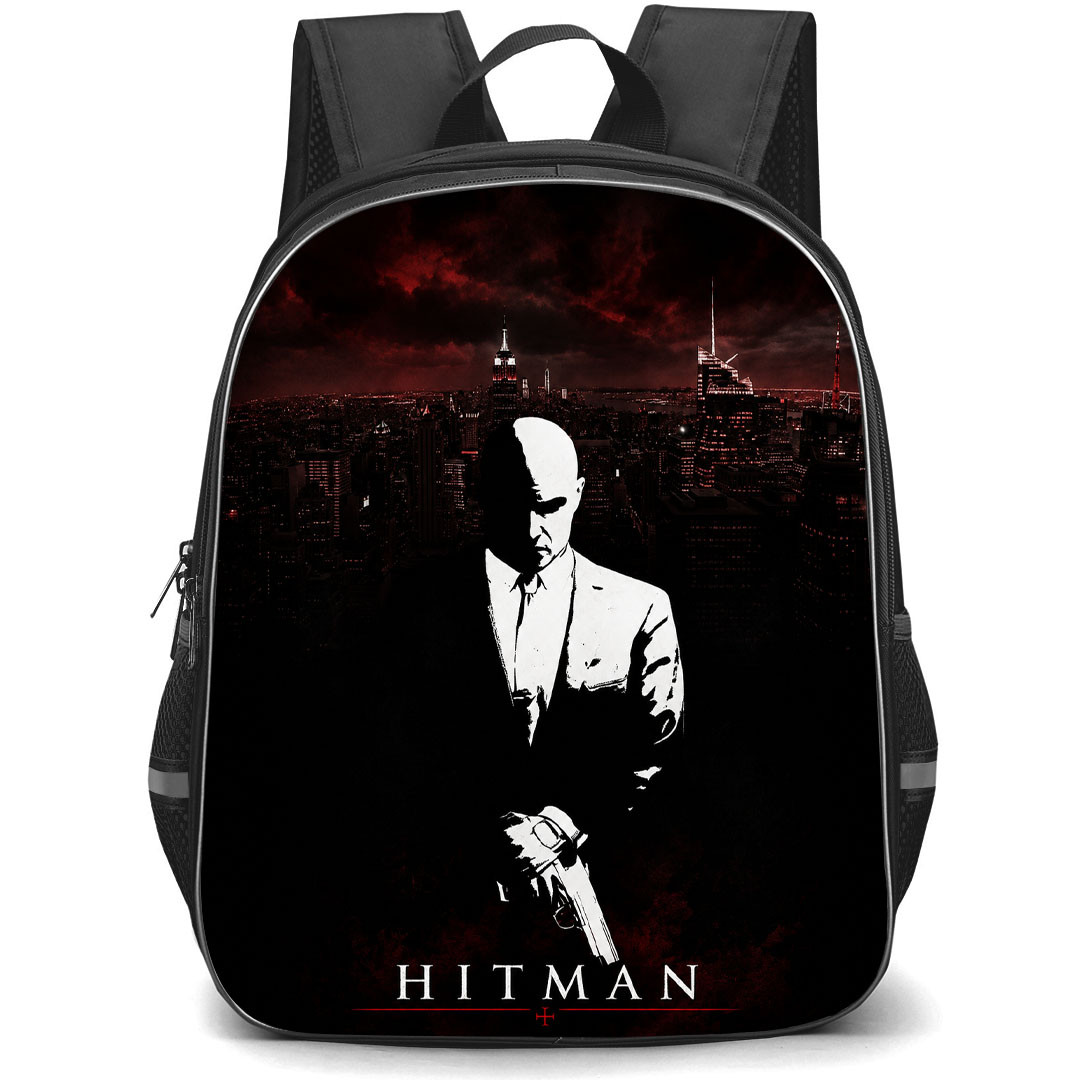 Hitman Backpack School Bag StudentPack - Hitman Silhouette Portrait Game Poster