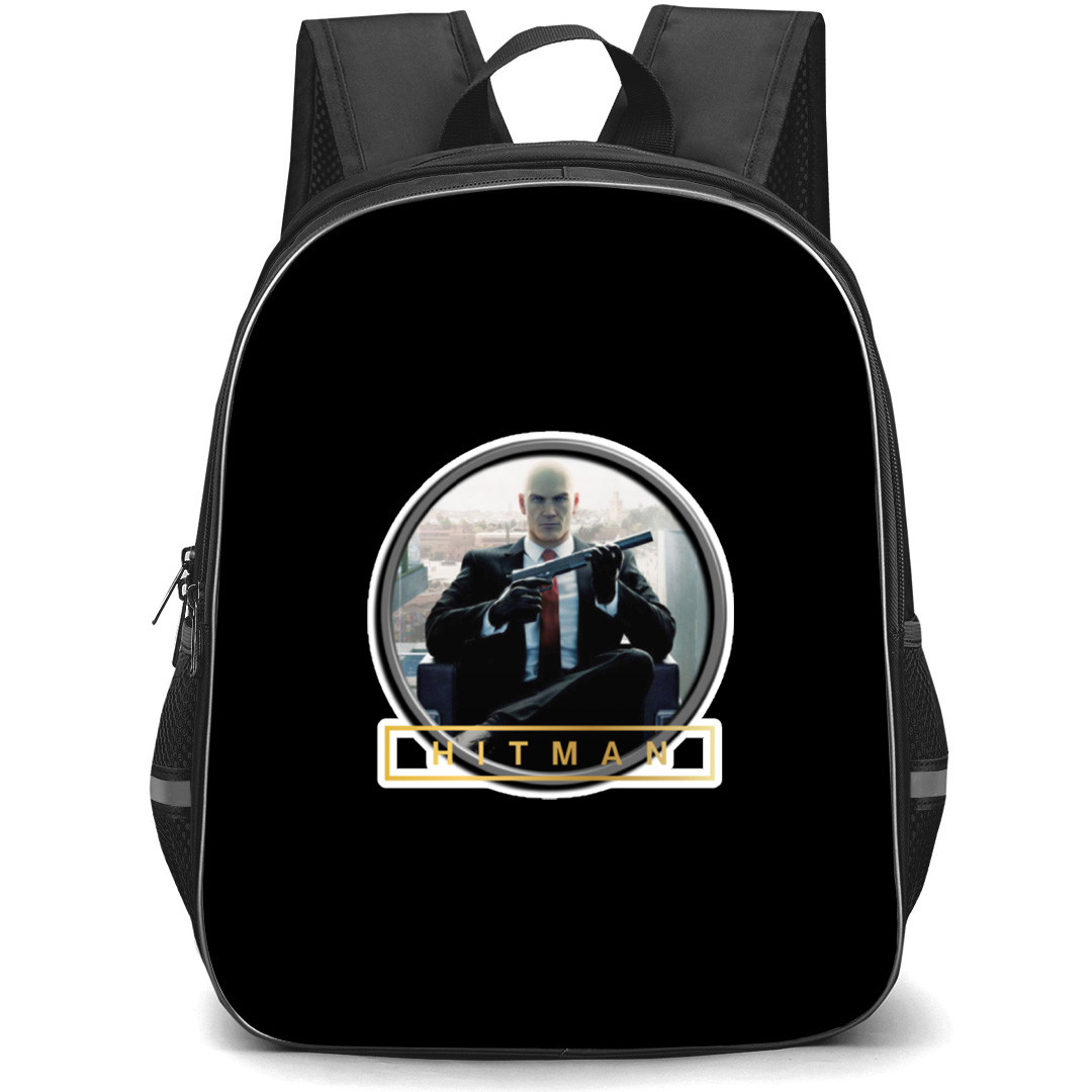 Hitman Backpack School Bag StudentPack - Hitman Sitting Portrait Game Sticker