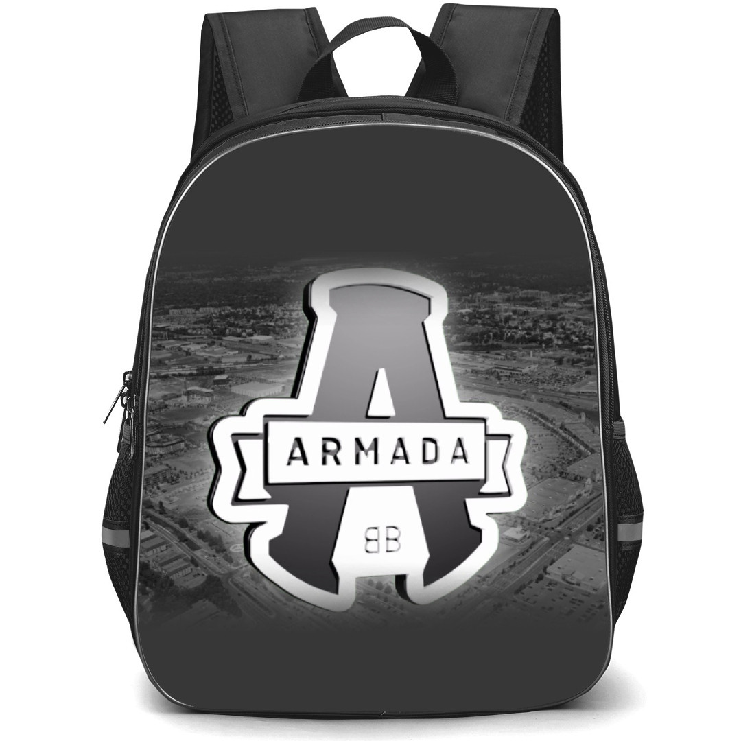 Blainville Boisbriand Armada Backpack School Bag StudentPack - Logo In Gray Stadium Background