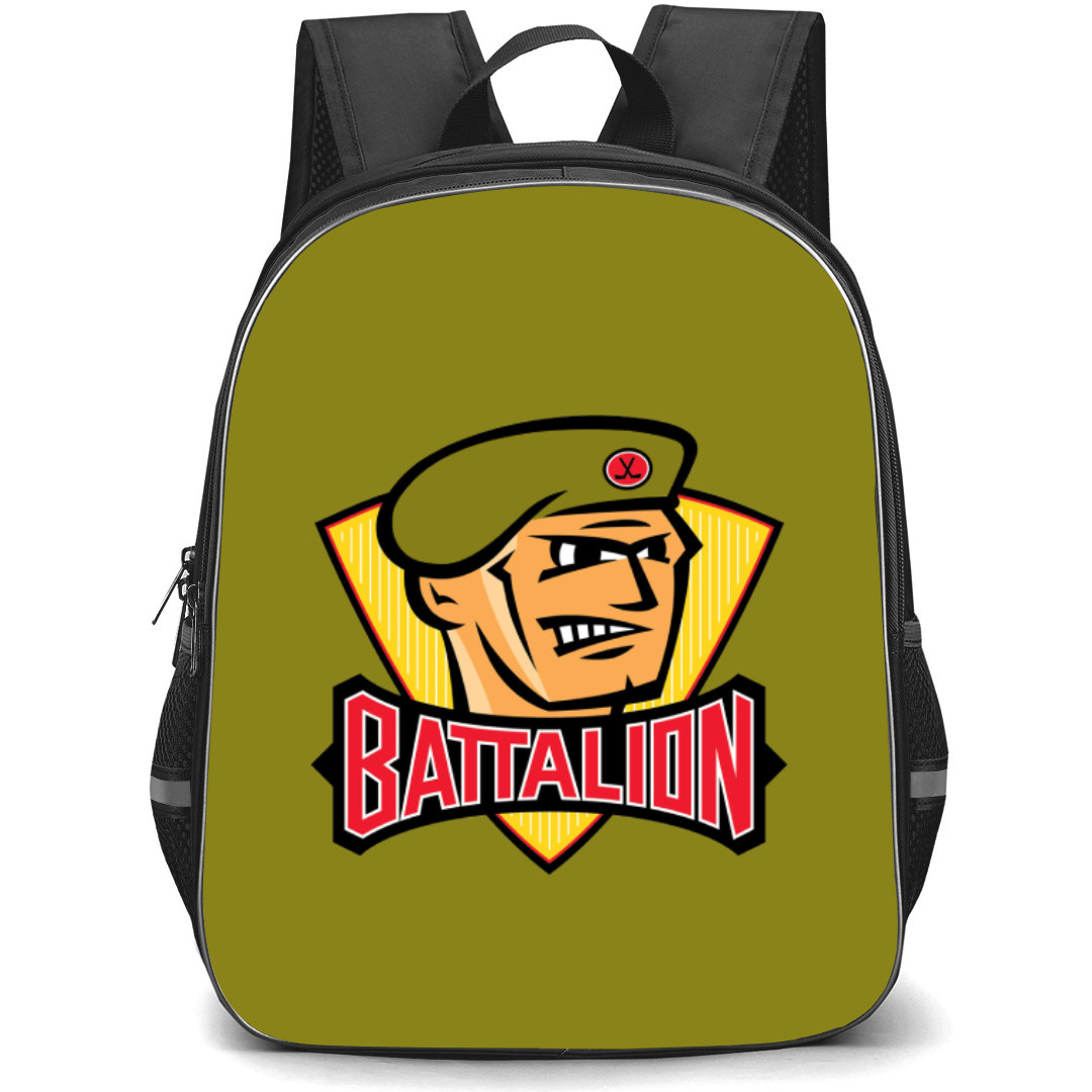 North Bay Battalion Backpack School Bag StudentPack - Logo In Army Green Background