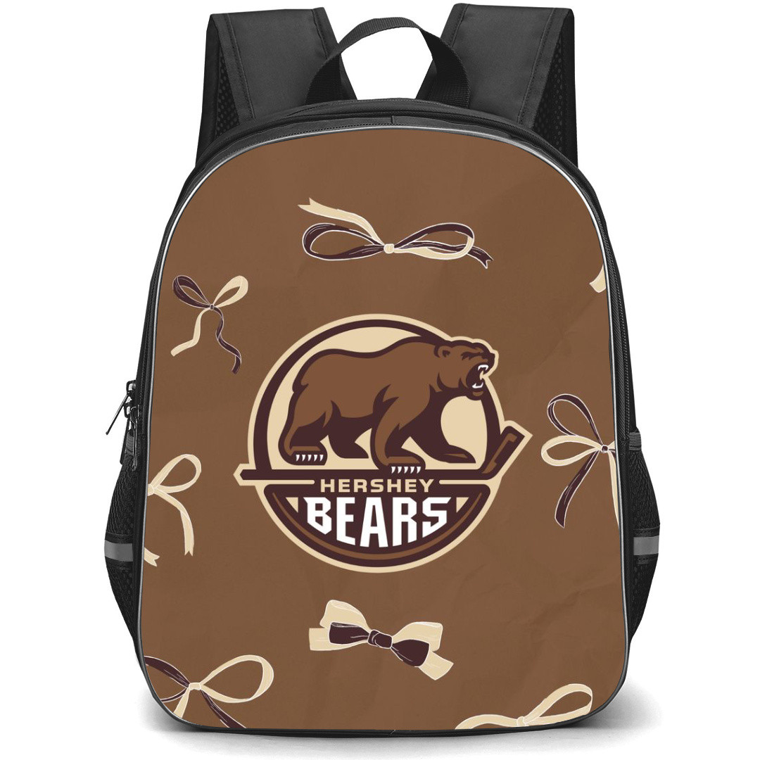 Hershey Bears Backpack School Bag StudentPack - Logo Ribbon In Brown Background