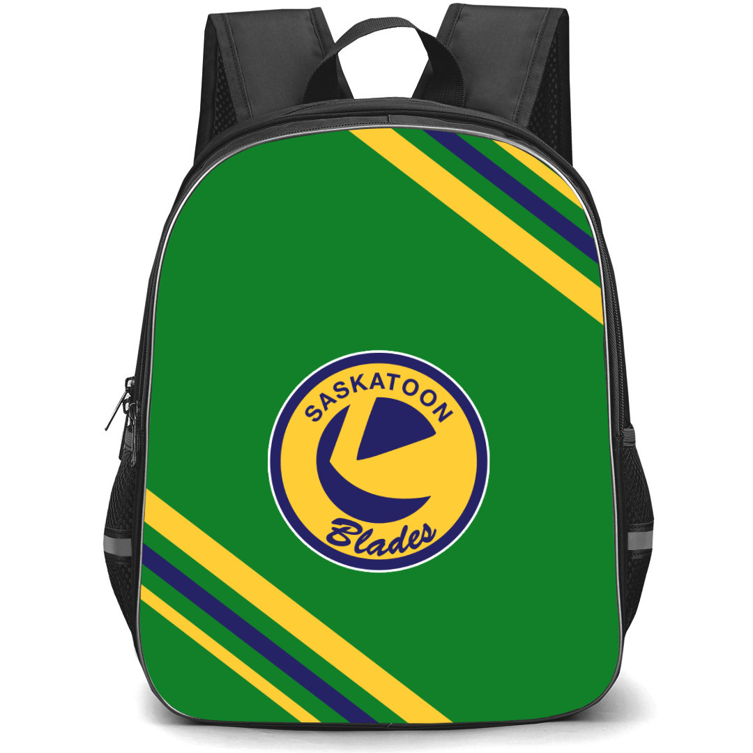Saskatoon Blades Backpack School Bag StudentPack - Large Logo Stripe