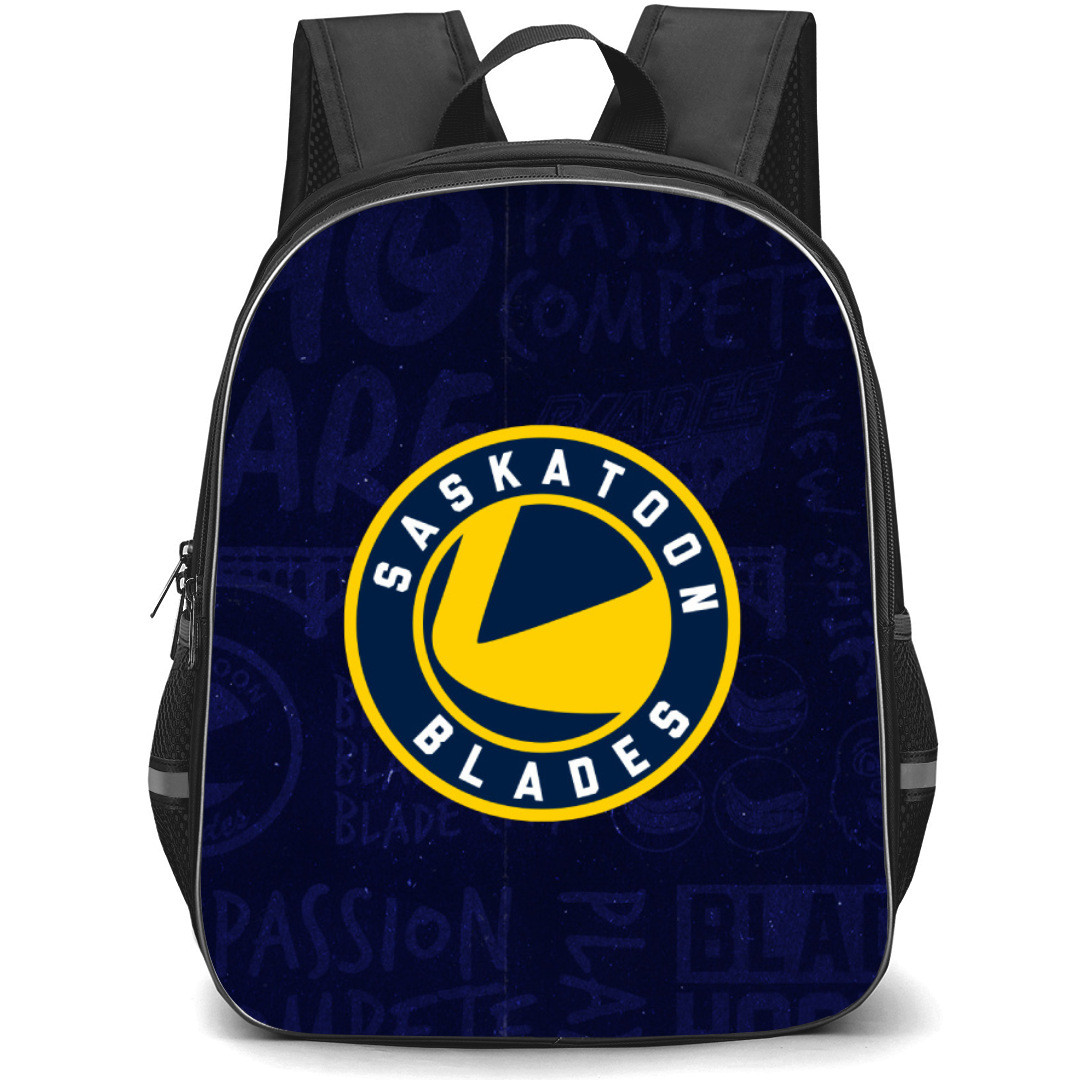 Saskatoon Blades Backpack School Bag StudentPack - Logo Quote Grunge Background