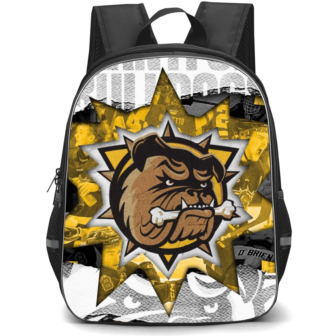 Brantford Bulldogs Backpack School Bag StudentPack - Logo Star Paper Collage
