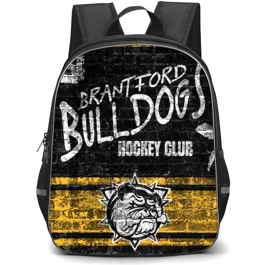 Brantford Bulldogs Backpack School Bag StudentPack - Wordmark Wall Grunge Background
