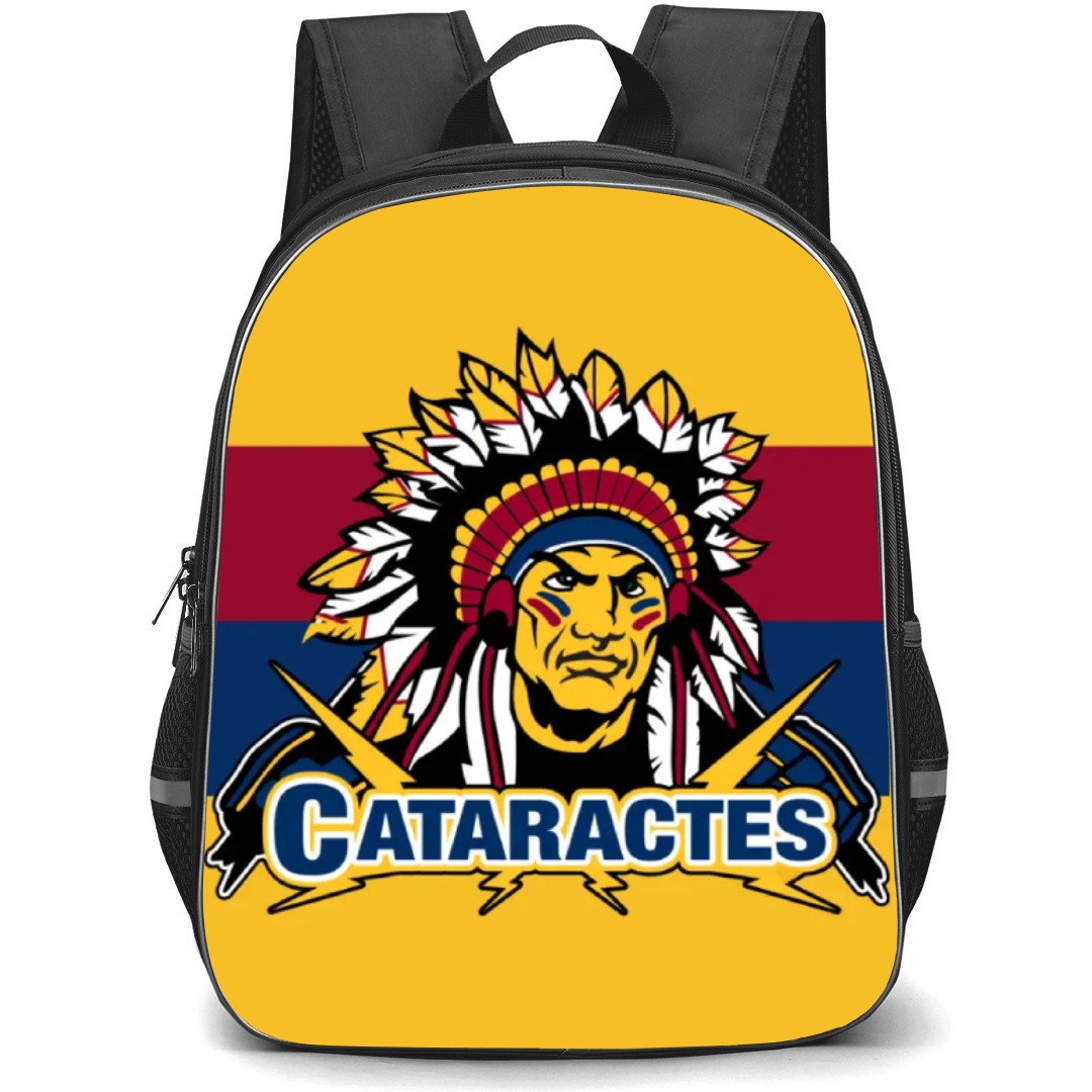 Shawinigan Cataractes Backpack School Bag StudentPack - Logo In Red Blue Yellow Background