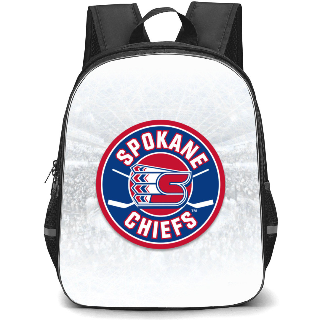 Spokane Chiefs Backpack School Bag StudentPack - Logo In White Grunge Background