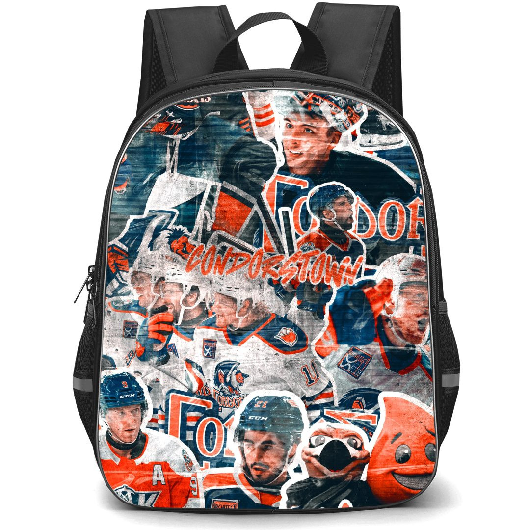 Bakersfield Condors Backpack School Bag StudentPack - Team Sticker Collage Grunge