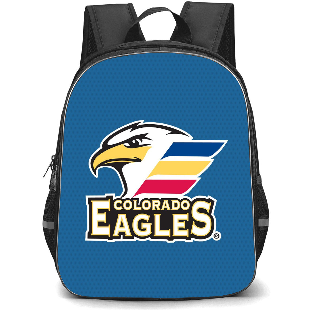 Colorado Eagles Backpack School Bag StudentPack - Logo Dots Blue Background