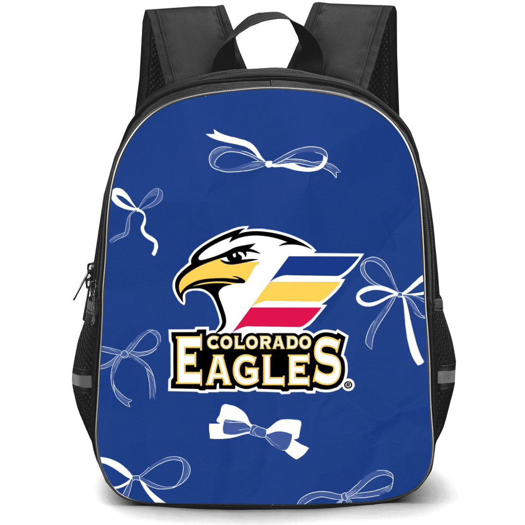 Colorado Eagles Backpack School Bag StudentPack - Logo Ribbon In Blue Background