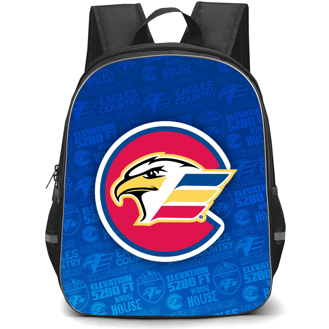 Colorado Eagles Backpack School Bag StudentPack - Logo Wordmark Pattern Background
