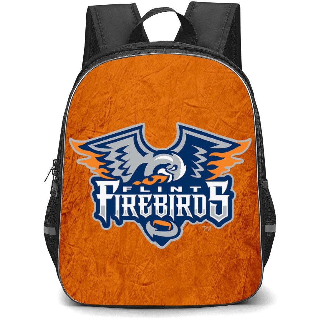 Flint Firebird Backpack School Bag StudentPack - Logo Grunge Orange Background