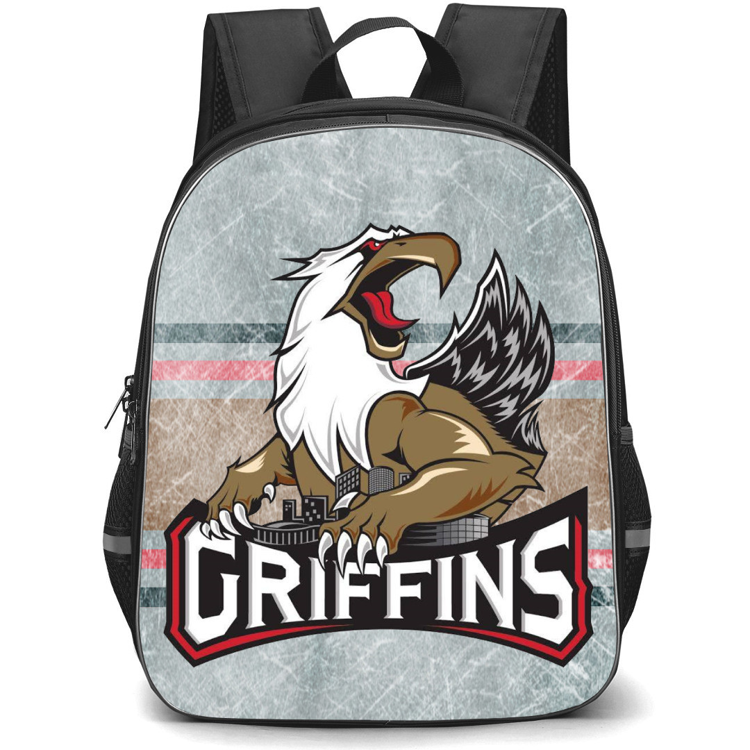 Grand Rapids Griffins Backpack School Bag StudentPack - Logo In Ice Background