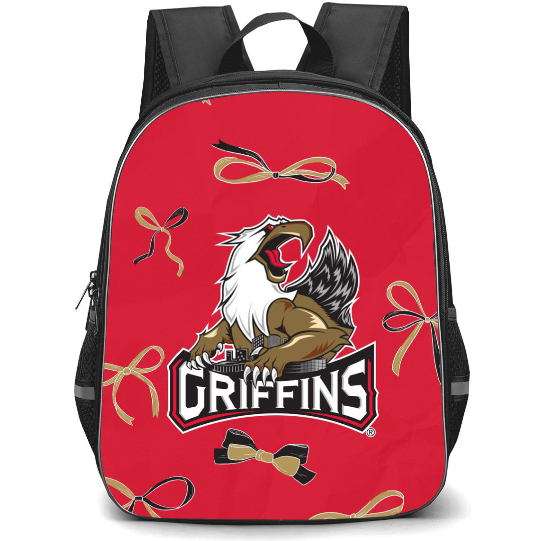Grand Rapids Griffins Backpack School Bag StudentPack - Logo Ribbon In Red Background