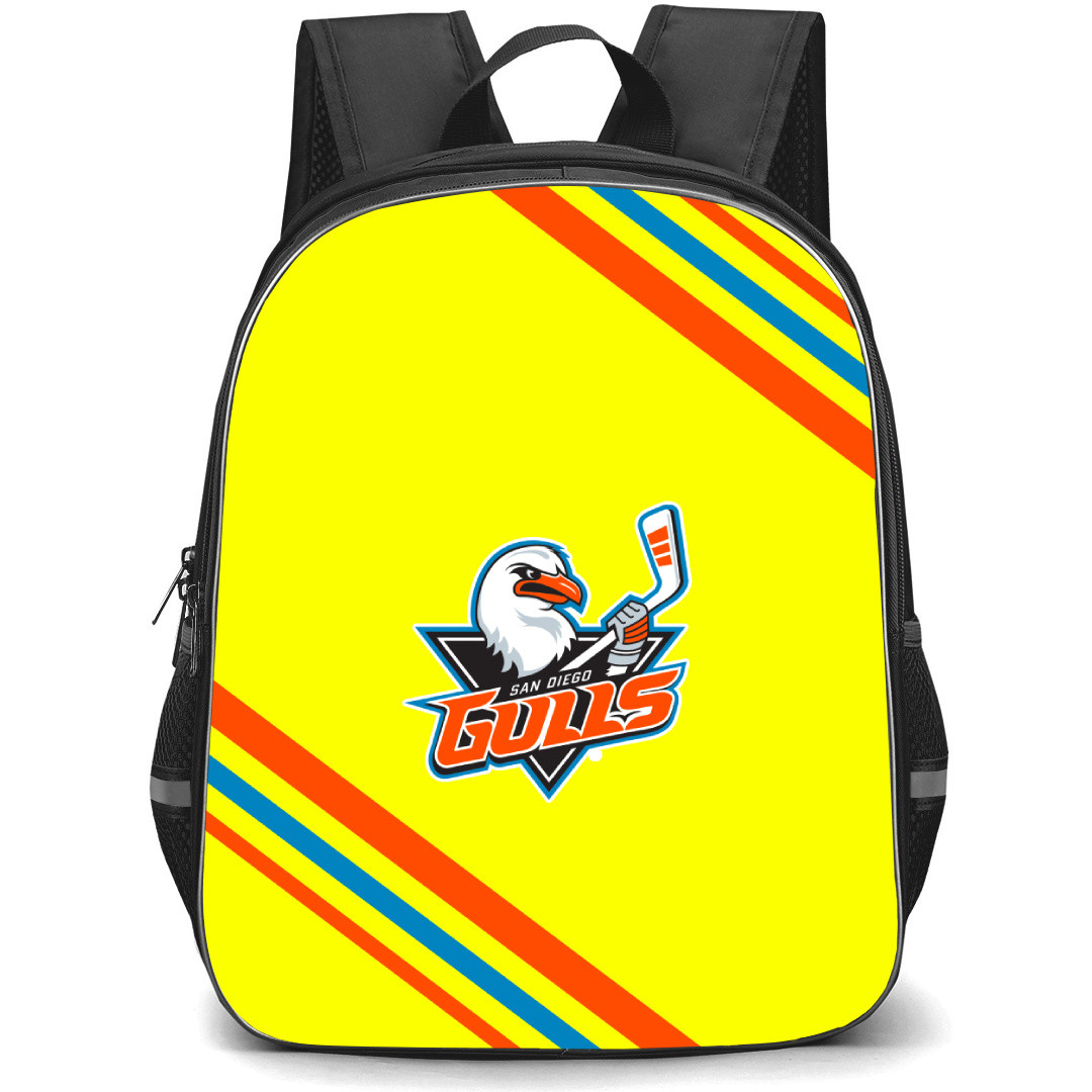 San Diego Gulls Backpack School Bag StudentPack - Large Logo With Stripe