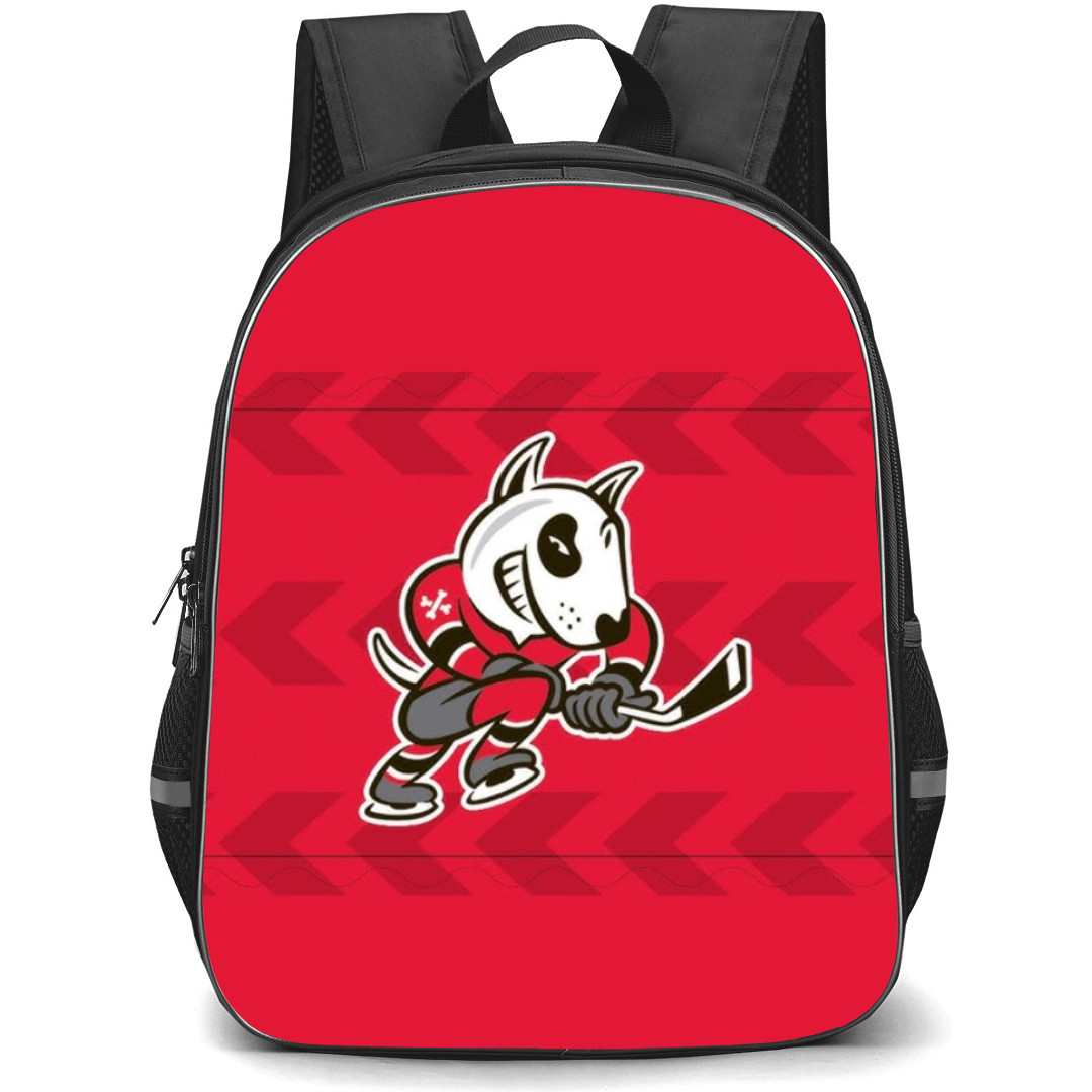 Niagara IceDogs Backpack School Bag StudentPack - Logo Arrow In Red Background