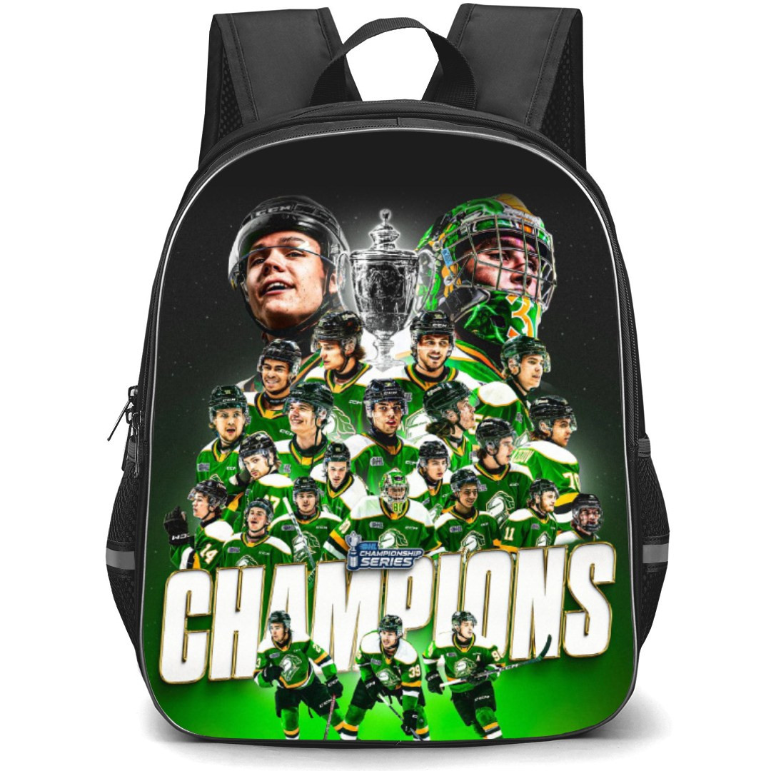 London Knights Backpack School Bag StudentPack - Team Champion Green Poster