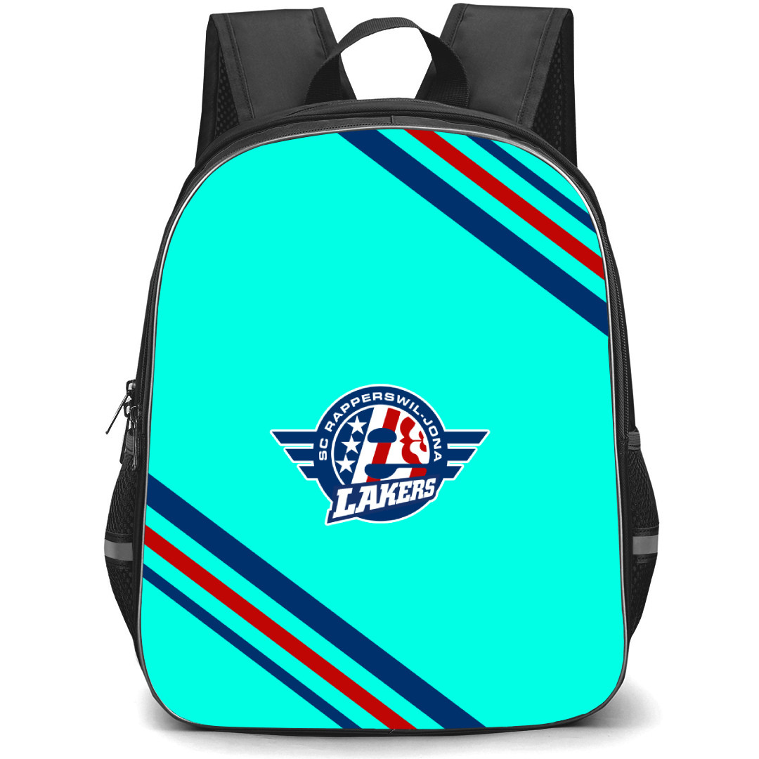 SC Rapperswil Jona Lakers Backpack School Bag StudentPack - Large Logo With Stripe