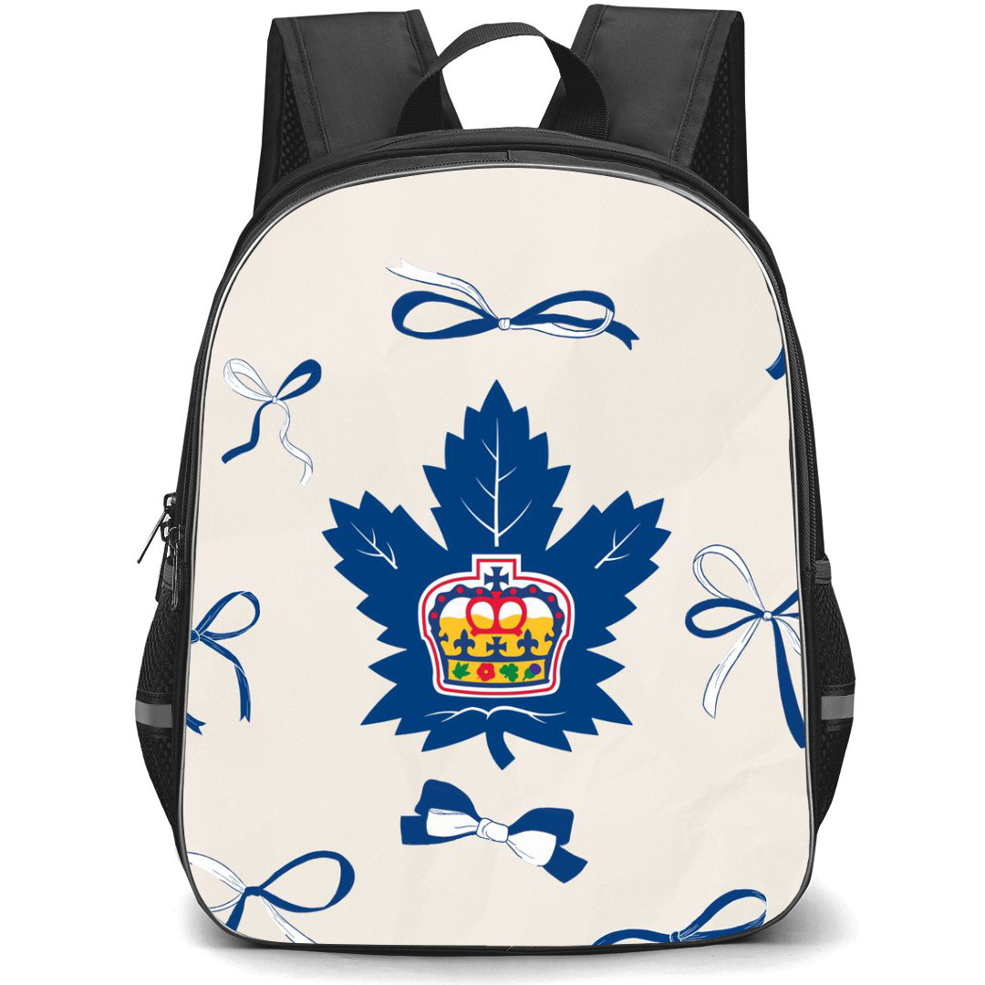 Toronto Marlies Backpack School Bag StudentPack - Logo Ribbon In White Background