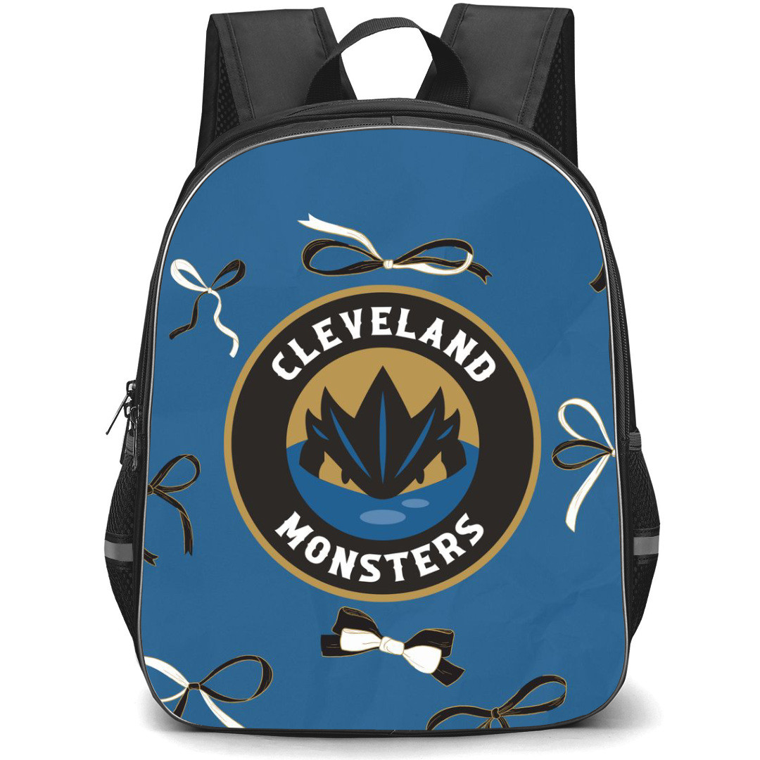 Cleveland Monsters Backpack School Bag StudentPack - Logo Ribbon In Blue Background