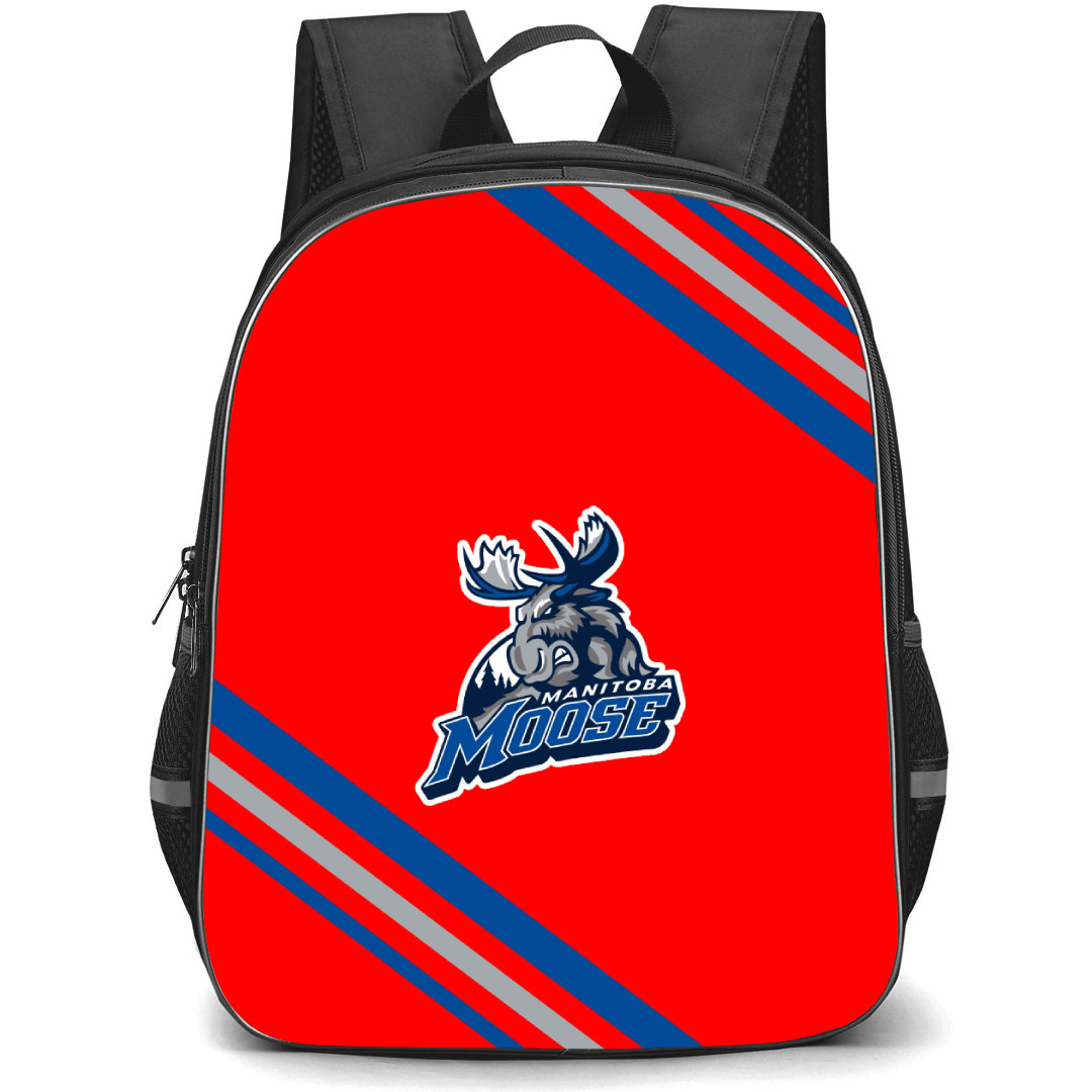 Manitoba Moose Backpack School Bag StudentPack - Large Logo With Stripe