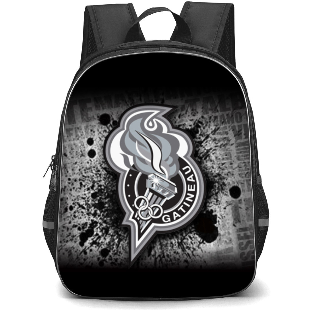 Gatineau Olympiques Backpack School Bag StudentPack - Logo Paint Splash Black Background
