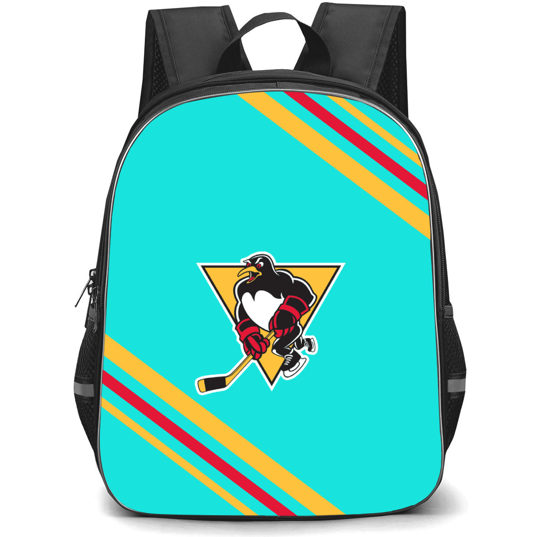 Wilkes Barre Scranton Penguins Backpack School Bag StudentPack - Large Logo With Stripe