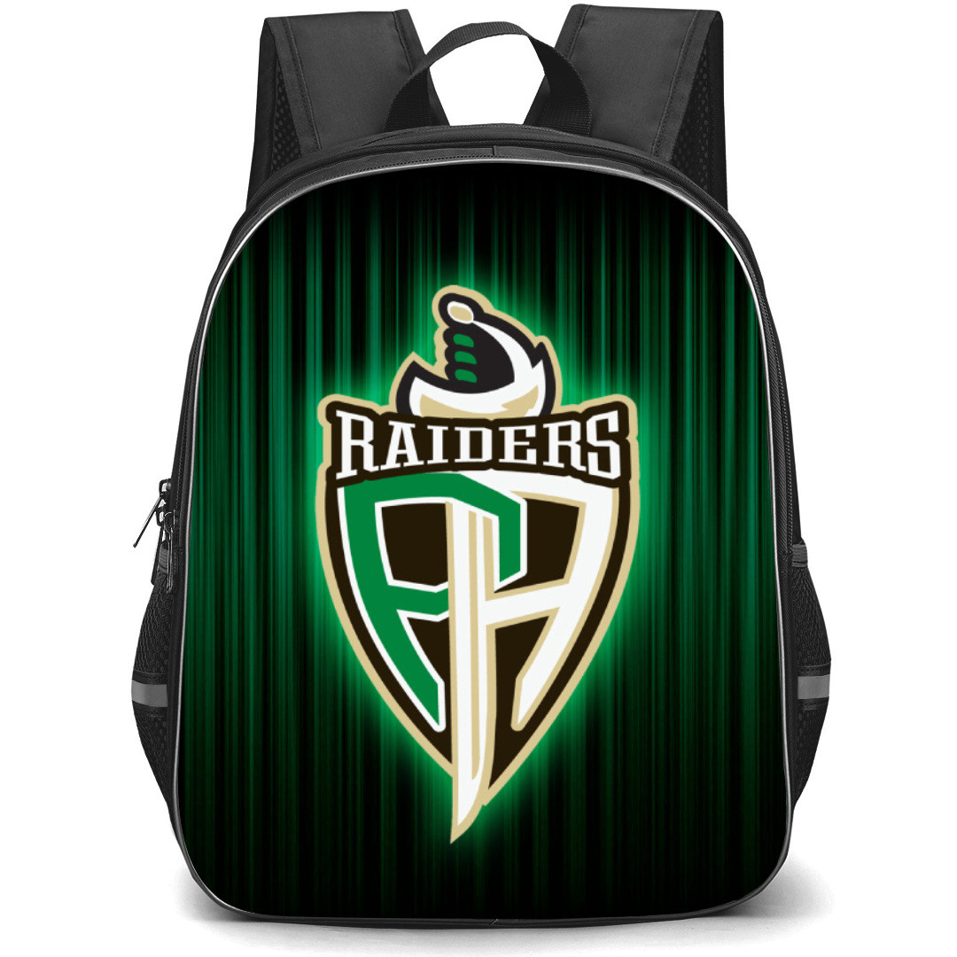 Prince Albert Raiders Backpack School Bag StudentPack - Logo In Green And Black Background